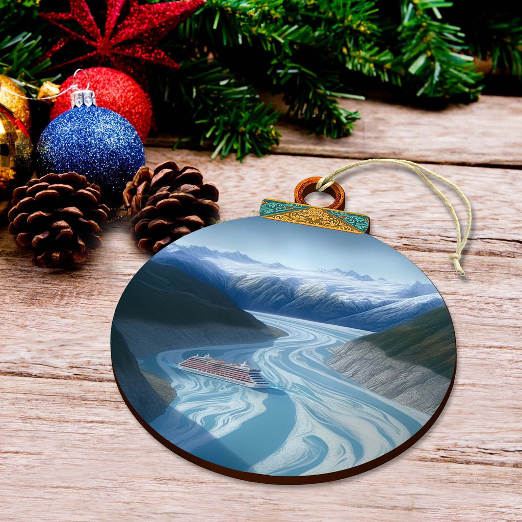 Alaska's Mountain Odyssey Wooden Ornaments by G.Debrekht - Wildlife Holiday Decor - 870065