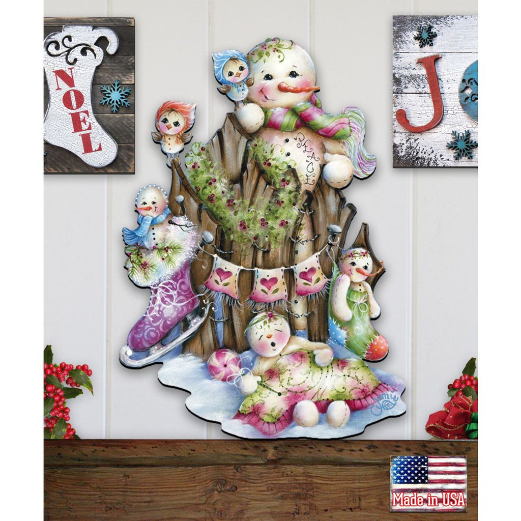 Christmas Time Christmas Door Decor by Jamie Mills-Price - Christmas Santa Snowman Decor - 8457502H