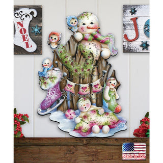 Christmas Time Christmas Door Decor by Jamie Mills-Price - Christmas Santa Snowman Decor - 8457502H