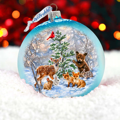 Forest Friends Lg Glass Ornament by D. Gelsinger - Christmas Decor - 73949