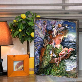 Beachcomber Fairy Fantasy Wooden Wall Art by Josephine Wall - Fantasy Decor - 852130-JW