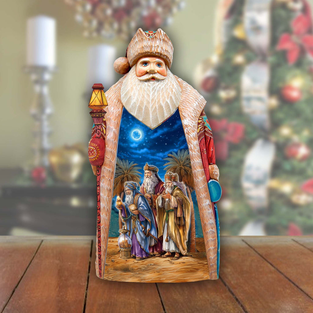 Three Kings Journey Santa Hand-Painted WOODCARVED Masterpiece by G. DeBrekht - Nativity Holiday Decor - 210234SE