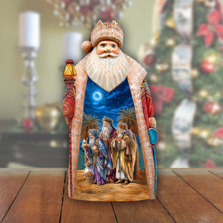 Three Kings Journey Santa Hand-Painted WOODCARVED Masterpiece by G. DeBrekht - Nativity Holiday Decor - 210234SE