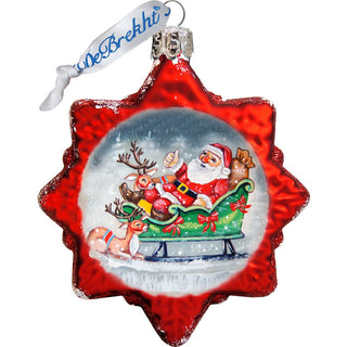 Santa Mercury Glass Ornaments Set of 3 by G. DeBrekht - Christmas Santa Snowman Decor - 770133S3