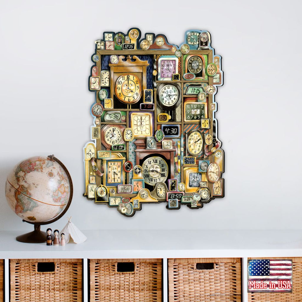 Telling Time Whimsical Wall Art by Laura Seeley - Love Family Kids Decor - 8513014-LS