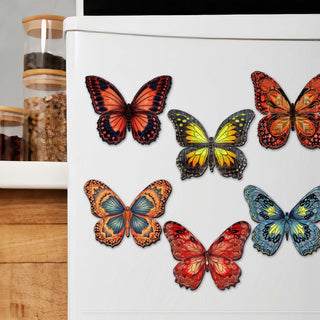 Summer Butterfly Decorative Eco Wood Magnets Set of 6 by G. Debrekht - Wildlife Decor - 8090012-1G-S6