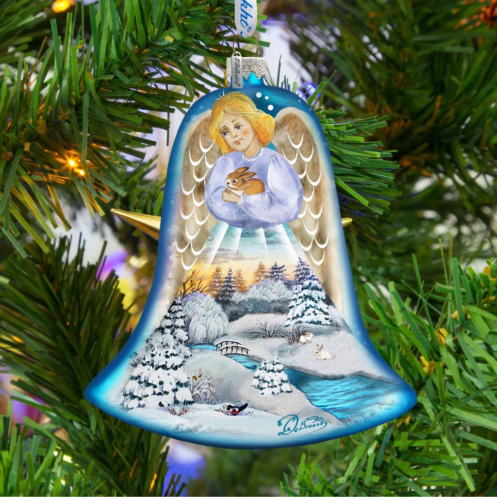 Angel Bell Glass Ornament by G. DeBrekht - Nativity Holiday Decor - 73161