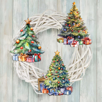 Christmas Tree Clip-On Eco Wood Decorative Ornaments Set of 3 by G. Debrekht - Christmas Decor - 8091044C-S3