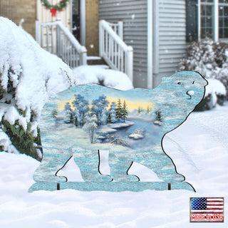 Polar Bear Wildlife Outdoor Decor by G. DeBrekht - Wildlife Holiday Decor - 8198225F