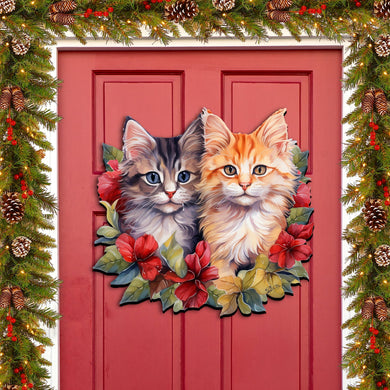 Cute Kittens Holiday Door Decor Wall Decor by G. Debrekht - Pets Decor - 8611091H