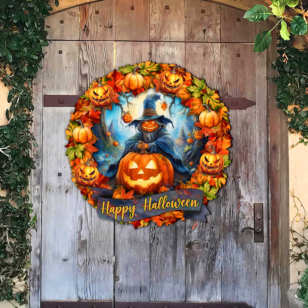 Happy Halloween Wreath Door Hanger by G. Debrekht - Halloween Decor - 8652821H