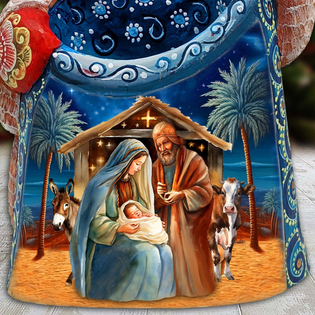 Born Under Bright Star Nativity Santa Hand-Painted WOODCARVED Masterpiece Figurine by G. DeBrekht - Nativity Holiday Decor - 8203019 *** PRE-ORDER - Handmade Just for You! ***