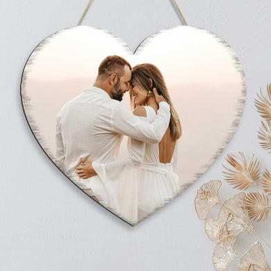 Personalized Gift Heart Photo - Custom Portrait on Wood
