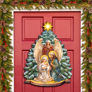 Holy Family Nativity Holiday Door Decor by G. Debrekht - Christmas Decor - 8611042H
