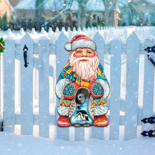 Penguin Santa Christmas Door Decor by G. DeBrekht - Christmas Santa Snowman Decor - 8118051H