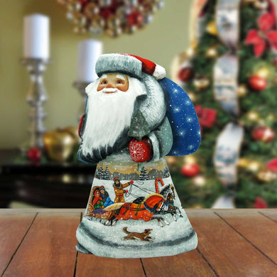 Sleigh Ride Santa Hand-Painted WOODCARVED Masterpiece by G. DeBrekht - Christmas Decor - 821463