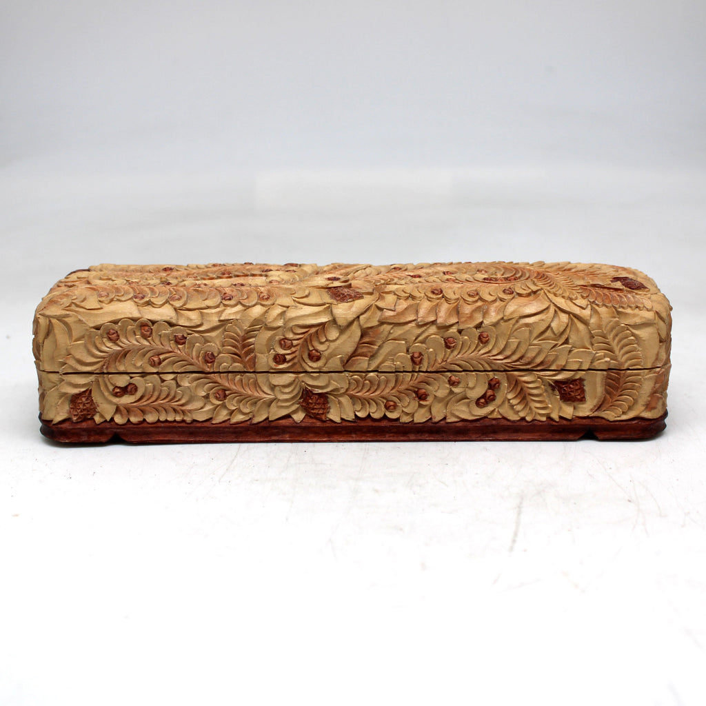 One-of-a-Kind Forest Treasure WOODCARVED Jewelry BOX 8x2x2 Inches Handcarved Unique Home Decoration Beautiful Gift Rare Found Collectible, Unique Hand Carved Gift