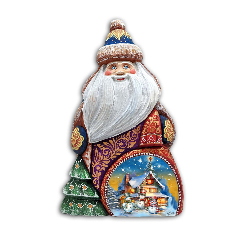 Christmas Night Santa Hand-Painted WOODCARVED Masterpiece Figurine by G. DeBrekht - Christmas Decor - 8206024