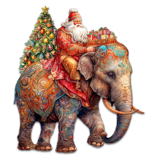 Santa on Elephant Holiday Door Decor by G. Debrekht - Christmas Decor - 8611043-2H