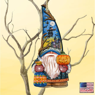 Fall Gnome Dwarf Wooden Ornaments by G. DeBrekht - Thanksgiving Halloween Decor - 8611016