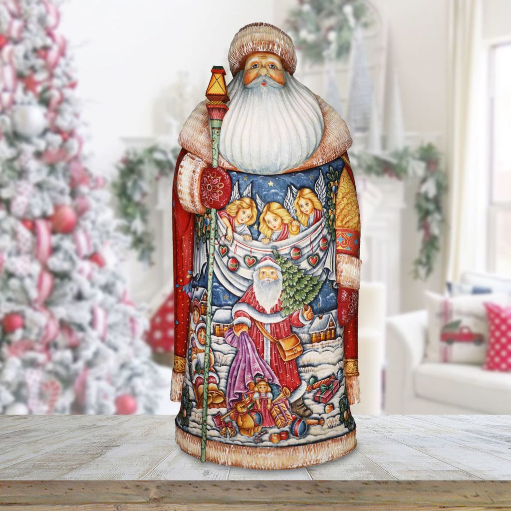 Christmas Guardian Santa Hand-Painted WOODCARVED Masterpiece by G. DeBrekht - Nativity Holiday Decor - L291832
