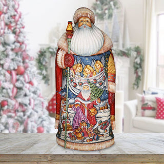 Christmas Guardian Santa Hand-Painted WOODCARVED Masterpiece by G. DeBrekht - Nativity Holiday Decor - L291832