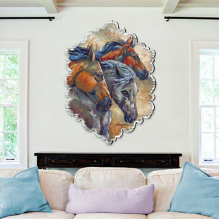 Let Them Run Horse Heads Wall Art by J. Bergsma - Wildlife Holiday Decor - 8591259W-JB