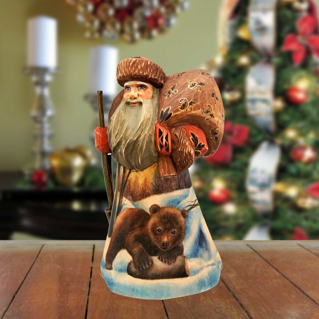 Nostalgic Bear Santa Hand-Painted WOODCARVED Masterpiece by G. DeBrekht - Wildlife Holiday Decor - 291725 *** PRE-ORDER - Handmade Just for You! ***