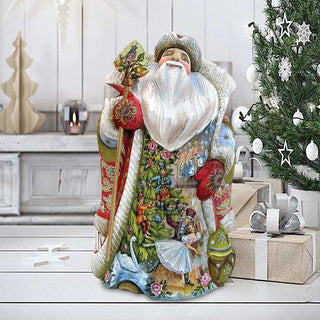 12 Days of Christmas Hand-Painted WOODCARVED Santa Masterpiece by G. Debrekht - Christmas Decor - 241210