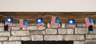 American Patriotic Flag Garland Wall Block - American Patriotic Decor - 8185302-2GR-S6