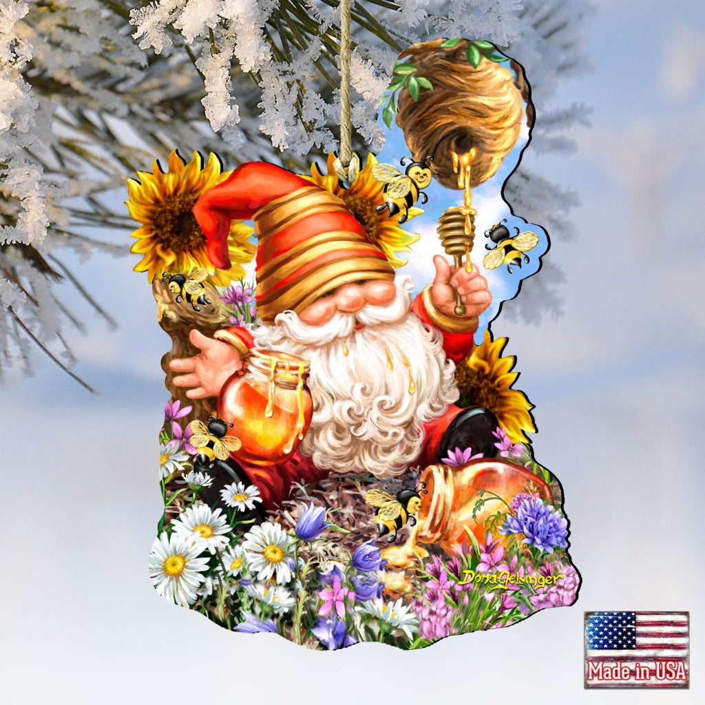 Honeycomb Gnome Dwarf Wooden Ornaments by Gelsinger - Easter Spring Decor - 8461061-DG