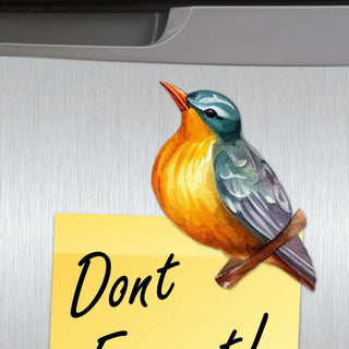 Forest Birds Decorative Eco Wood Magnets Set of 6 by G. Debrekht - Wildlife Decor - 8090015G-S6