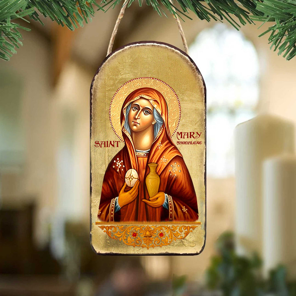 a religious icon of St. Mary of the Flower, a prominent figure in Christian iconography.