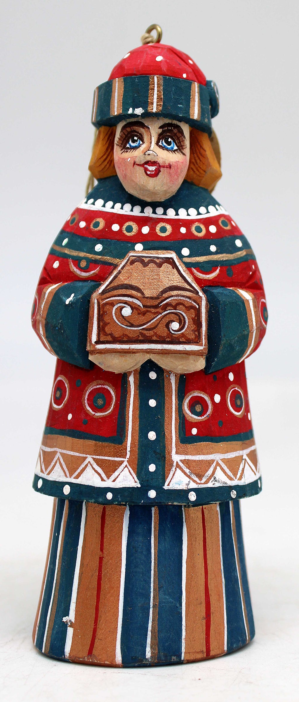 One-of-a-Kind Ornament WOODCARVED Handpainted Figurine 5.5