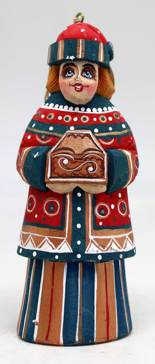 One-of-a-Kind Ornament WOODCARVED Handpainted Figurine 5.5