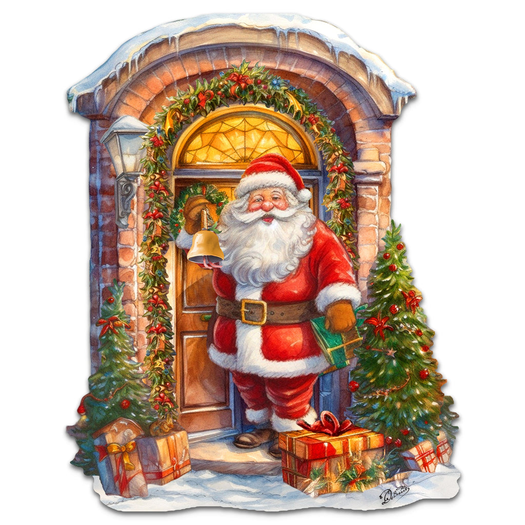 Knocking the door Santa Holiday Door Decor by G. Debrekht - Christmas Decor - 8611044H