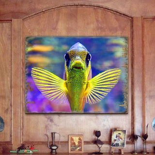 Tropical Fish Wooden Coastal Wall Art by Nature Wonders - Coastal Sea-Life Decor - 95263B