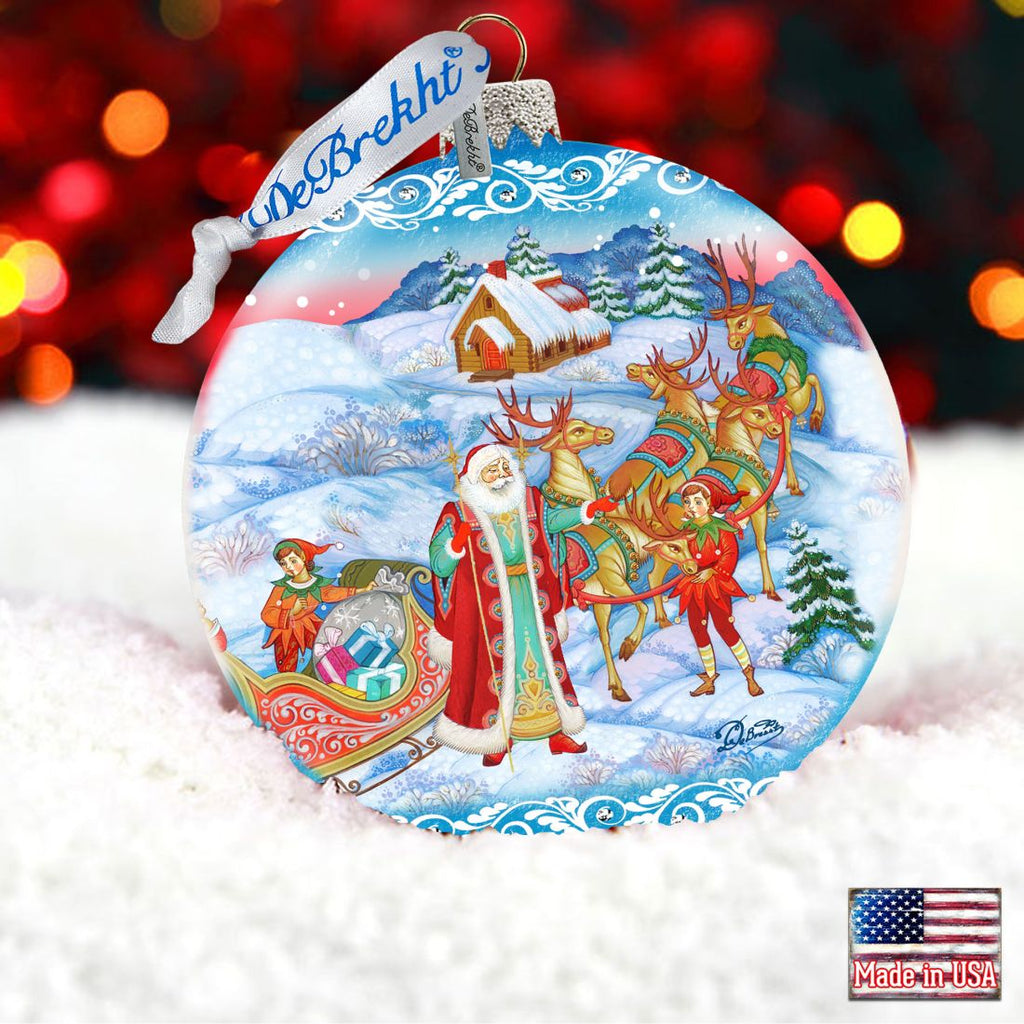 Long-awaited Courier Glass Ornament Limited Edition by G. DeBrekht - Christmas Santa Snowman Decor - 73843