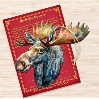 Alaskan Majestic Moose Wooden Ornaments by G.Debrekht - Wildlife Holiday Decor - 8710108-1