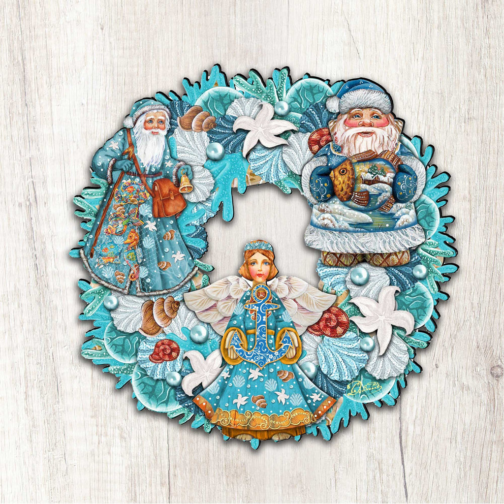 Coastal Sea Treasure Holiday Door Wreath by G. DeBrekht - Coastal Holiday Decor - 8185306-4H