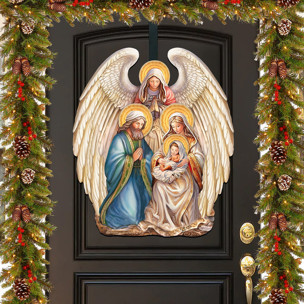 Nativity with Angel Holiday Door Decor by G. Debrekht - Christmas Decor - 8611056H