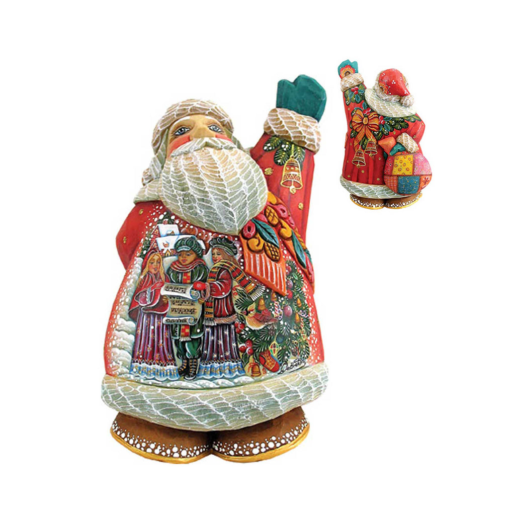 Christmas Chorus Santa Handcrafted Christmas Figurine - G. DeBrekht - Christmas Santa Snowman Decor - 516512