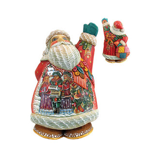 Christmas Chorus Santa Handcrafted Christmas Figurine - G. DeBrekht - Christmas Santa Snowman Decor - 516512