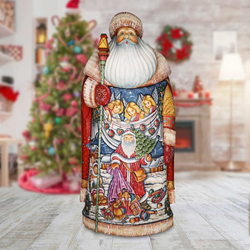 Christmas Guardian Santa Hand-Painted WOODCARVED Masterpiece by G. DeBrekht - Nativity Holiday Decor - L291832