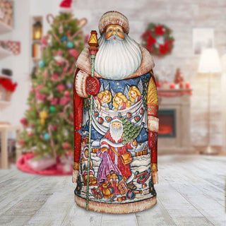 Christmas Guardian Santa Hand-Painted WOODCARVED Masterpiece by G. DeBrekht - Nativity Holiday Decor - L291832