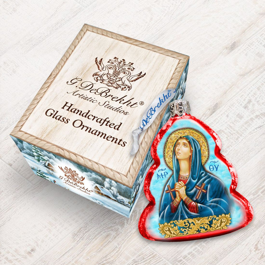 Mother of God Mercury Glass Ornament by G. DeBrekht - Nativity Holiday Decor - 772022