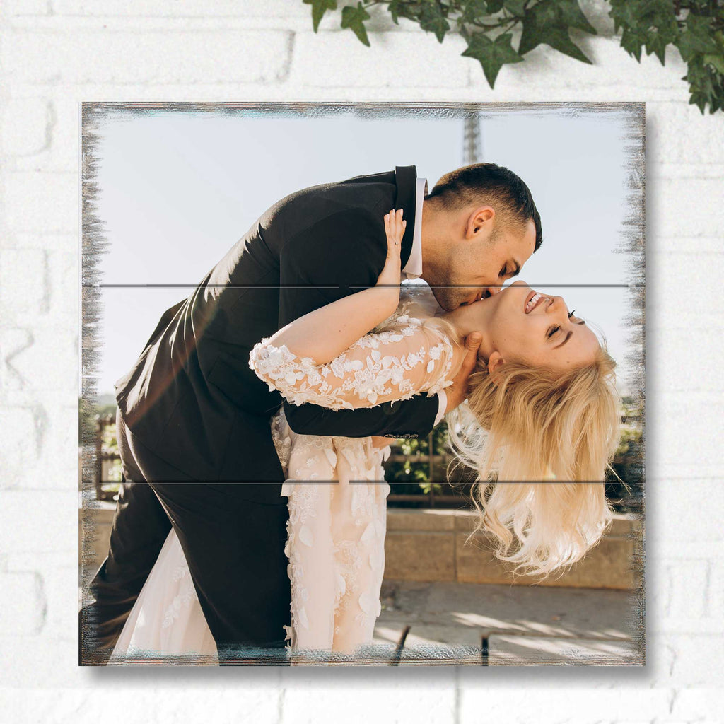 Personalized Gift Square Photo - Custom Portrait on Wood