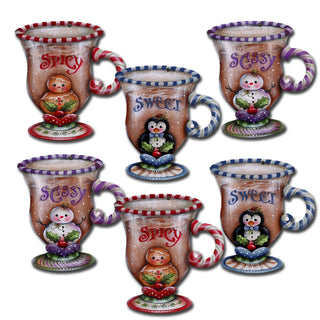 Sweet and Spicy Season Decorative Eco Wood Magnets Set of 6 by Jamie Mills-Price - Christmas Decor - 8090053G-S6