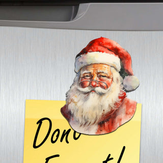 a santa clause sticker on a refrigerator door