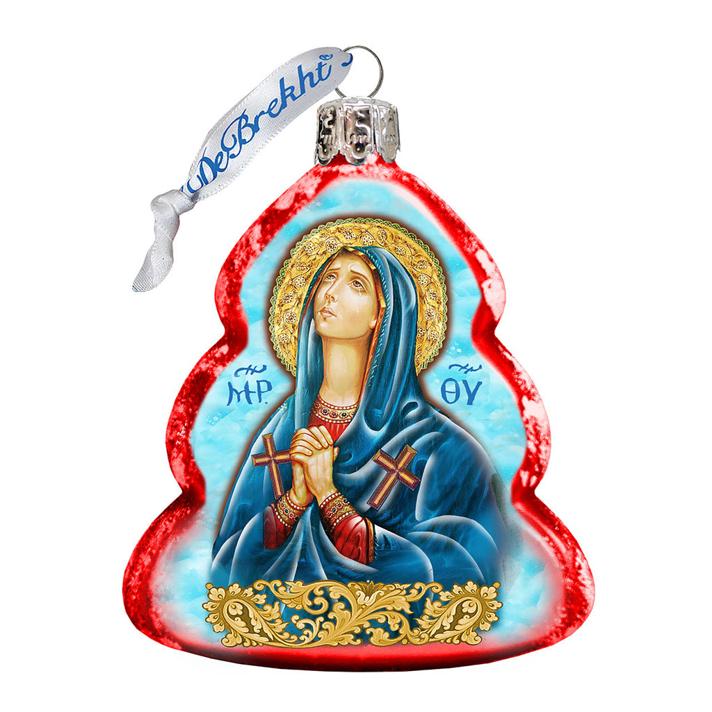 Mother of God Mercury Glass Ornament by G. DeBrekht - Nativity Holiday Decor - 772022